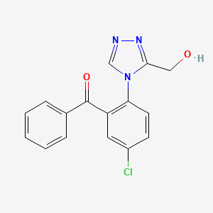 molecular formula C16H12ClN3O2 B1626815 [5-Chloro-2-[3-(hydroxymethyl)-1,2,4-triazol-4-yl]phenyl]-phenylmethanone CAS No. 54041-98-4