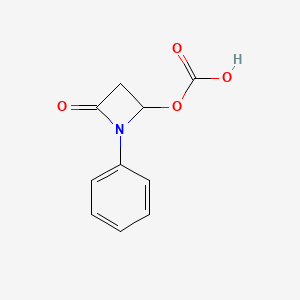 molecular formula C10H9NO3 B1626853 4-Oxo-1-phenylazetidin-2-yl hydrogen carbonate CAS No. 77692-61-6