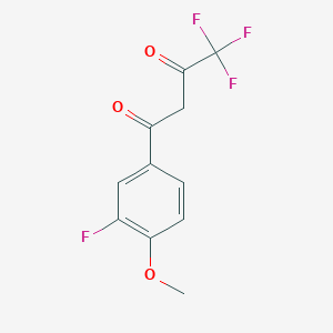 molecular formula C11H8F4O3 B1626879 4,4,4-Trifluoro-1-(3-fluoro-4-methoxyphenyl)butane-1,3-dione CAS No. 70862-63-4