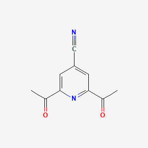 molecular formula C10H8N2O2 B1626886 2,6-Diacetyl-4-pyridinecarbonitrile CAS No. 132855-00-6
