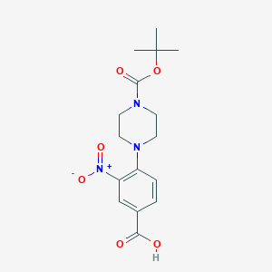 molecular formula C16H21N3O6 B1626935 4-[4-(tert-Butoxycarbonyl)piperazin-1-yl]-3-nitrobenzoic acid CAS No. 870703-72-3