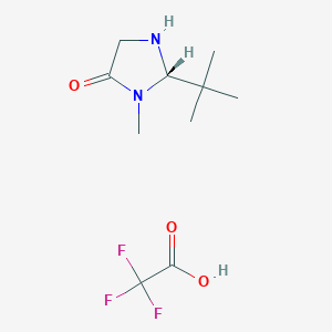 molecular formula C10H17F3N2O3 B1626936 (S)-(+)-2-(tert-Butyl)-3-methyl-4-imidazolidinone trifluoroacetic acid CAS No. 900503-70-0