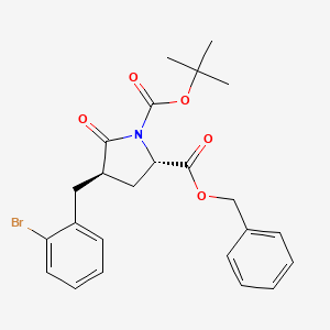 molecular formula C24H26BrNO5 B1626938 2-苄基 1-叔丁基 (2S,4R)-4-[(2-溴苯基)甲基]-5-氧代吡咯烷-1,2-二甲酸酯 CAS No. 402586-55-4