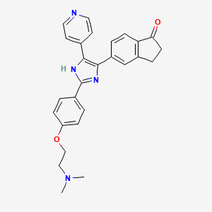 molecular formula C27H26N4O2 B1627002 5-(2-(4-(2-(Dimethylamino)ethoxy)phenyl)-5-(pyridin-4-yl)-1H-imidazol-4-yl)-2,3-dihydro-1H-inden-1-one CAS No. 405554-54-3