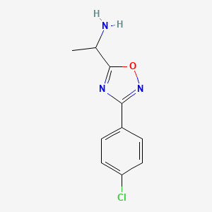 molecular formula C10H10ClN3O B1627028 1-(3-(4-Chlorophenyl)-1,2,4-oxadiazol-5-yl)ethanamine CAS No. 915921-14-1