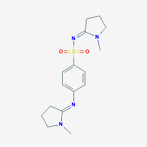 molecular formula C16H22N4O2S B162704 N-(1-Methylpyrrolidin-2-ylidene)-4-((1-methylpyrrolidin-2-ylidene)amino)benzenesulfonamide CAS No. 126826-73-1