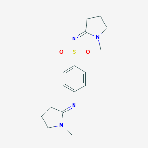 molecular formula C16H22N4O2S B162704 N-(1-Methyl-2-pyrrolidinylidene)-4-((1-methyl-2-pyrrolidinylidene)amino)benzenesulfonamide CAS No. 126826-73-1