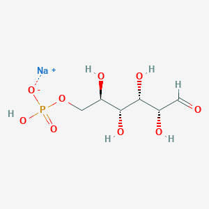 molecular formula C6H12NaO9P B162707 Sodium (2R,3R,4S,5R)-2,3,4,5-tetrahydroxy-6-oxohexyl hydrogenphosphate CAS No. 54010-71-8