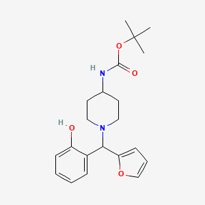 4-(Boc-amino)-1-[furan-2-yl(2-hydroxyphenyl)methyl]piperidine