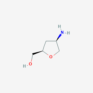 molecular formula C5H11NO2 B162710 [(2R,4R)-4-Aminooxolan-2-yl]methanol CAS No. 127682-80-8
