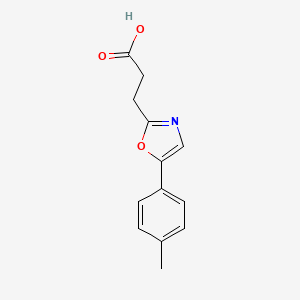 molecular formula C13H13NO3 B1627110 3-[5-(4-Methylphenyl)-1,3-oxazol-2-yl]propanoic acid CAS No. 705962-58-9