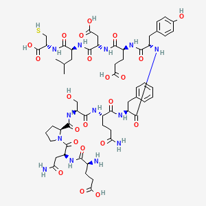 molecular formula C58H81N13O22S B1627117 Cysteinyl-glutamyl-asparaginyl-prolyl-serinyl-glutaminyl-phenylalanyl-tyrosyl-glutamyl-aspartyl-leucine CAS No. 98813-21-9