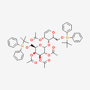 molecular formula C52H64O13Si2 B1627122 [(2R,3R,4R)-2-[[Tert-butyl(diphenyl)silyl]oxymethyl]-3-[(3R,4S,5S,6R)-3,4,5-triacetyloxy-6-[[tert-butyl(diphenyl)silyl]oxymethyl]oxan-2-yl]oxy-3,4-dihydro-2H-pyran-4-yl] acetate CAS No. 308103-45-9