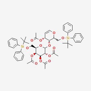 4-O-Acetyl-2,6-anhydro-1-O-[tert-butyl(diphenyl)silyl]-5-deoxy-3-O-{2,3,4-tri-O-acetyl-6-O-[tert-butyl(diphenyl)silyl]-D-galactopyranosyl}-D-arabino-hex-5-enitol
