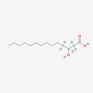 molecular formula C14H28O3 B1627125 2,2,3,4,4-pentadeuterio-3-hydroxytetradecanoic acid CAS No. 284487-60-1