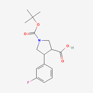 (3R,4S)-4-(3-fluorophenyl)-1-[(2-methylpropan-2-yl)oxycarbonyl]pyrrolidine-3-carboxylic acid