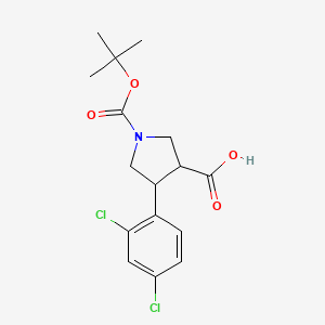 molecular formula C16H19Cl2NO4 B1627156 Boc-(+/-)-trans-4-(2,4-dichloro-phenyl)-pyrrolidine-3-carboxylic acid CAS No. 939758-02-8