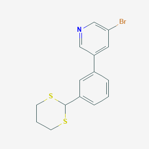 B1627235 3-(3-(1,3-Dithian-2-yl)phenyl)-5-bromopyridine CAS No. 850349-92-7