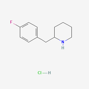 molecular formula C12H17ClFN B1627259 2-(4-Fluorobenzyl)piperidine hydrochloride CAS No. 1171549-62-4