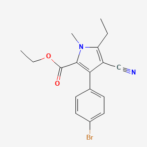 molecular formula C17H17BrN2O2 B1627268 Ethyl 3-(4-bromophenyl)-4-cyano-5-ethyl-1-methyl-1h-pyrrole-2-carboxylate CAS No. 851195-35-2