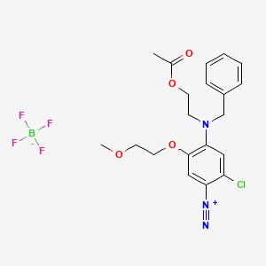 molecular formula C20H23BClF4N3O4 B1627273 4-[[2-(Acetoxy)ethyl](phenylmethyl)amino]-2-chloro-5-(2-methoxyethoxy)benzenediazonium tetrafluoroborate CAS No. 24151-54-0