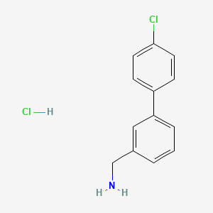 molecular formula C13H13Cl2N B1627290 3-(Aminomethyl)-4'-chlorobiphenyl hydrochloride CAS No. 1172338-38-3