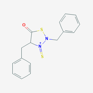 molecular formula C16H15N2OS2+ B016273 2,4-Dibenzyl-3-sulfanylidenethiadiazolidin-3-ium-5-one CAS No. 72966-20-2