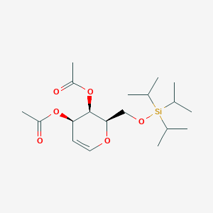 B1627317 [(2R,3R,4R)-3-acetyloxy-2-[tri(propan-2-yl)silyloxymethyl]-3,4-dihydro-2H-pyran-4-yl] acetate CAS No. 312692-92-5