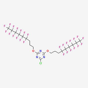 molecular formula C21H12ClF26N3O2 B1627323 2-Chloro-4,6-bis[3-(perfluorohexyl)propyloxy]-1,3,5-triazine CAS No. 916770-15-5