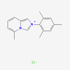 B1627325 5-Methyl-2-(2,4,6-trimethylphenyl)-2H-imidazo[1,5-a]pyridin-4-ium chloride CAS No. 1034449-18-7