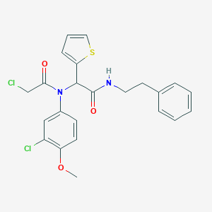 molecular formula C23H22Cl2N2O3S B162735 2-[(chloroacetyl)(3-chloro-4-methoxyphenyl)amino]-N-(2-phenylethyl)-2-thien-2-ylacetamide CAS No. 1035072-16-2