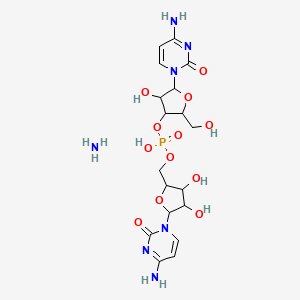 molecular formula C18H28N7O12P B1627398 [5-(4-Amino-2-oxopyrimidin-1-yl)-3,4-dihydroxyoxolan-2-yl]methyl [5-(4-amino-2-oxopyrimidin-1-yl)-4-hydroxy-2-(hydroxymethyl)oxolan-3-yl] hydrogen phosphate;azane CAS No. 27552-98-3