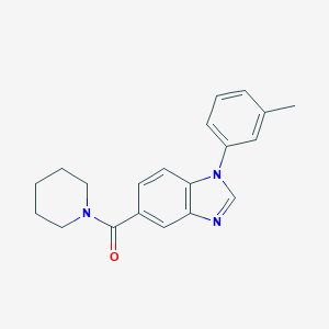 molecular formula C20H21N3O B162746 [1-(3-Methylphenyl)-5-benzimidazolyl]-(1-piperidinyl)methanone CAS No. 451496-96-1