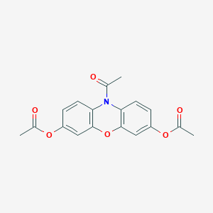 molecular formula C18H15NO6 B1627475 10-Acetyl-phenoxazine-3,7-diol diacetate CAS No. 93729-77-2