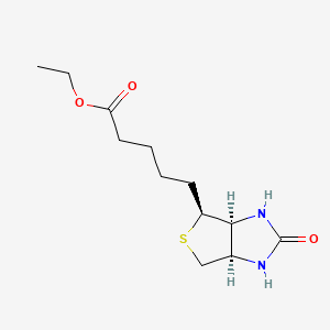 B1627478 Ethyl (3aS-(3aalpha,4beta,6aalpha))-hexahydro-2-oxo-1H-thieno(3,4-d)imidazole-4-valerate CAS No. 87573-52-2