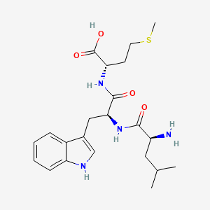 molecular formula C22H32N4O4S B1627616 L-Leucyl-L-tryptophyl-L-methionine CAS No. 55023-99-9