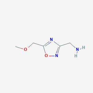 molecular formula C5H9N3O2 B1627690 1-[5-(Methoxymethyl)-1,2,4-oxadiazol-3-yl]methanamine CAS No. 893748-77-1
