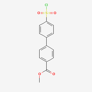 molecular formula C14H11ClO4S B1627700 4'-Chlorosulfonyl-biphenyl-4-carboxylic acid methyl ester CAS No. 939761-04-3