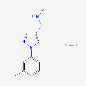molecular formula C12H16ClN3 B1627701 N-Methyl-1-[1-(3-methylphenyl)-1H-pyrazol-4-yl]methanamine hydrochloride CAS No. 400756-89-0