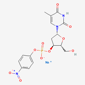 molecular formula C16H17N3NaO10P B1627730 3'-Thymidylic acid, mono(4-nitrophenyl) ester, monosodium salt CAS No. 95648-79-6