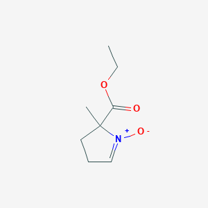 molecular formula C8H13NO3 B162778 2H-Pyrrole-2-carboxylic acid, 3,4-dihydro-2-methyl-, ethyl ester, 1-oxide CAS No. 61856-99-3