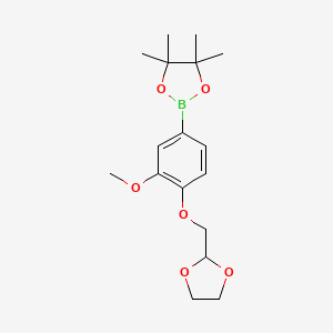 2-[4-([1,3]Dioxolan-2-ylmethoxy)-3-methoxy-phenyl]-4,4,5,5-tetramethyl-[1,3,2]dioxaborolane