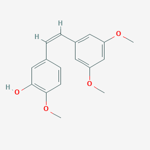molecular formula C17H18O4 B016279 Cis-3,4',5-trimethoxy-3'-hydroxystilbene CAS No. 586410-08-4