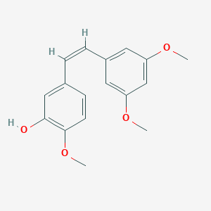 molecular formula C17H18O4 B016279 cis-3,4',5-Trimethoxy-3'-hydroxystilbene CAS No. 586410-08-4