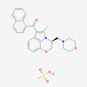 molecular formula C28H30N2O6S B162823 methanesulfonic acid;[(11S)-2-methyl-11-(morpholin-4-ylmethyl)-9-oxa-1-azatricyclo[6.3.1.04,12]dodeca-2,4(12),5,7-tetraen-3-yl]-naphthalen-1-ylmethanone CAS No. 131543-25-4