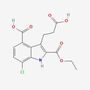3-(2-carboxyethyl)-7-chloro-2-(ethoxycarbonyl)-1H-indole-4-carboxylic acid