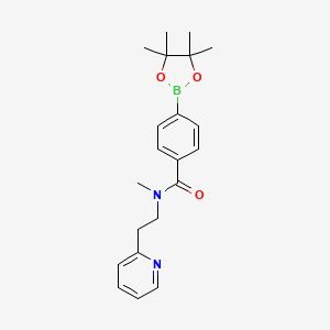 molecular formula C21H27BN2O3 B1628322 N-Methyl-N-(2-(pyridin-2-yl)ethyl)-4-(4,4,5,5-tetramethyl-1,3,2-dioxaborolan-2-yl)benzamide CAS No. 864759-42-2