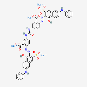 Tetrasodium 3,3'-(carbonyldiimino)bis(6-((1-hydroxy-6-(phenylamino)-3-sulphonato-2-naphthyl)azo)benzoate)