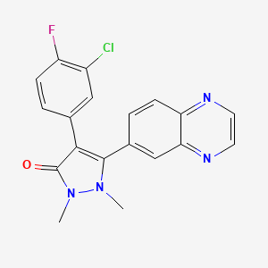 4-(3-Chloro-4-fluorophenyl)-1,2-dimethyl-5-(quinoxalin-6-yl)-1H-pyrazol-3(2H)-one