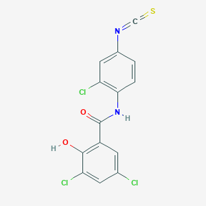 molecular formula C14H7Cl3N2O2S B162844 3,5-Dichloro-N-(2-chloro-4-isothiocyanatophenyl)salicylamide CAS No. 136769-35-2